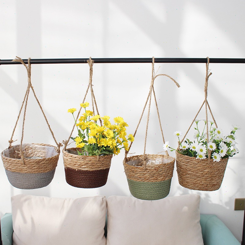Panier suspendu en paille, Pot - Spider Plant Hanging avis et prix